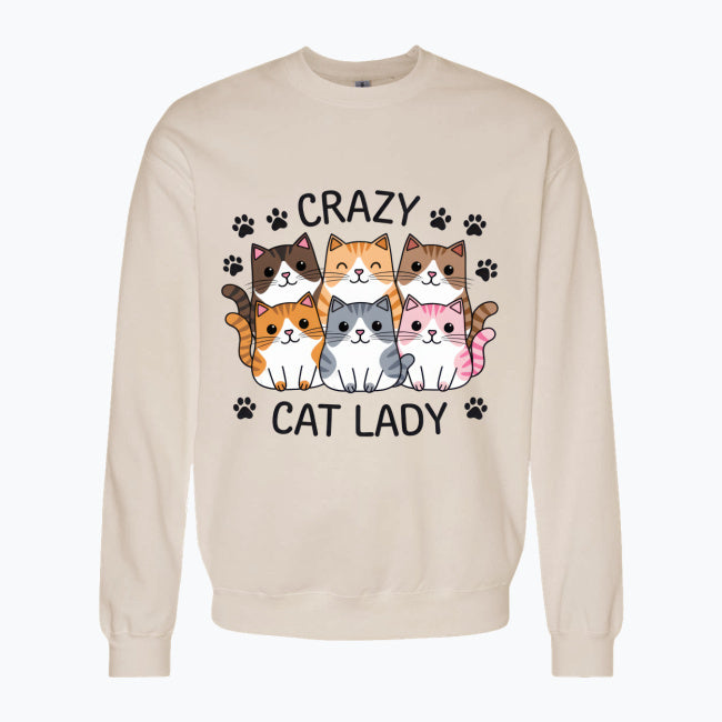 Bluza damska z nadrukiem - Crazy cat lady
