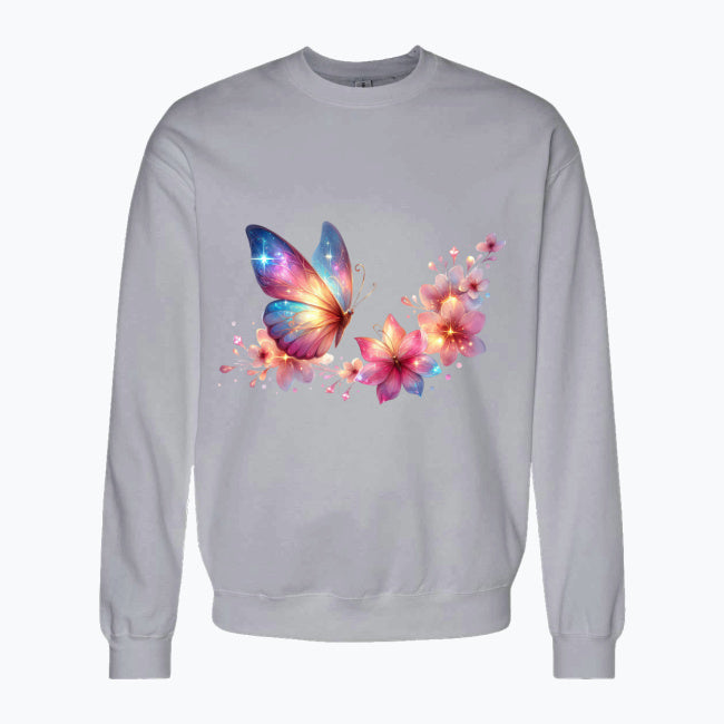 Bluza damska - Motyl z kwiatami