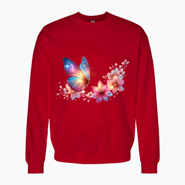 Bluza damska - Motyl z kwiatami