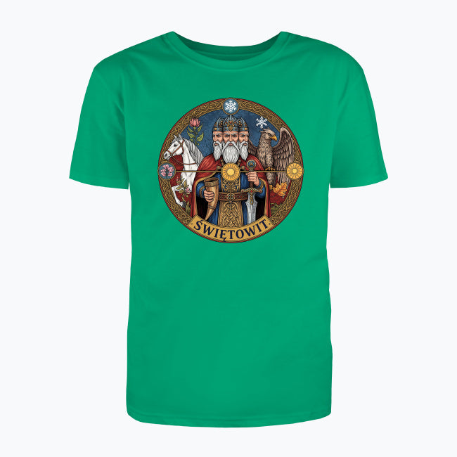T-shirt męski z nadrukiem -  Świętowit - Mitologia słowiańska
