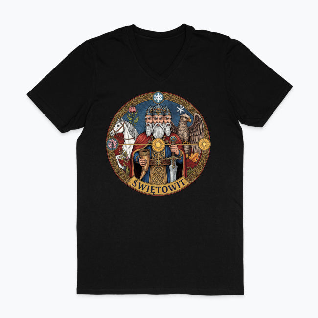 Męska koszulka V-neck - Świętowit - Mitologia słowiańska