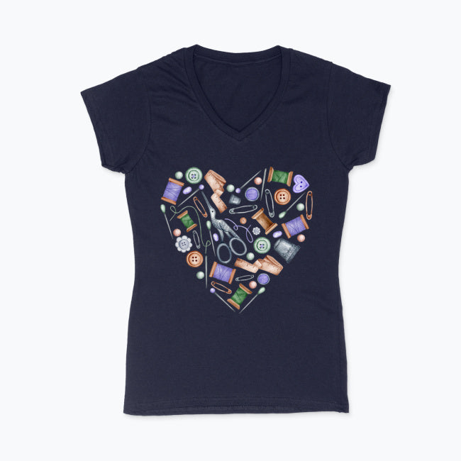 Koszulka damska V-neck - Serce Krawieckie