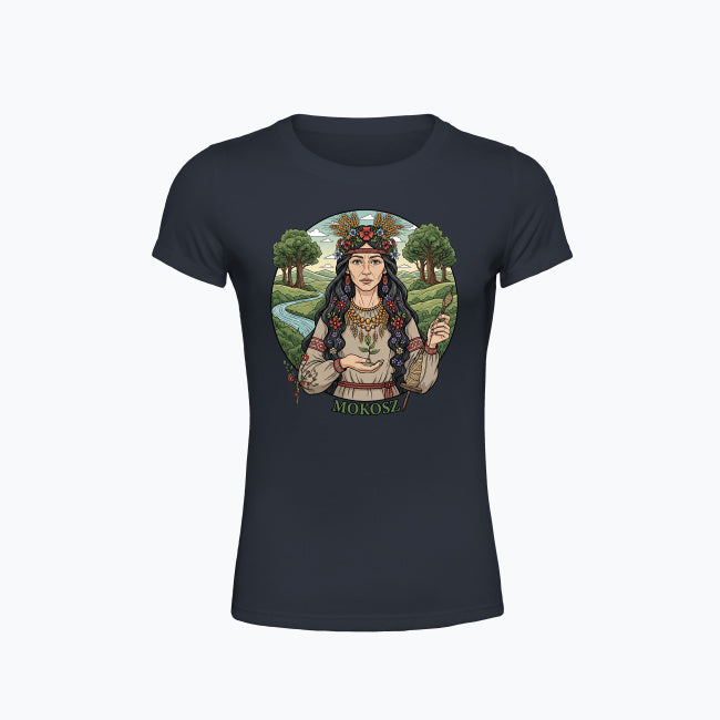 T-shirt damski z nadrukiem - Mokosz - Mitologia słowiańska