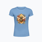 T-shirt damski - Pszczoła na plastrze miodu