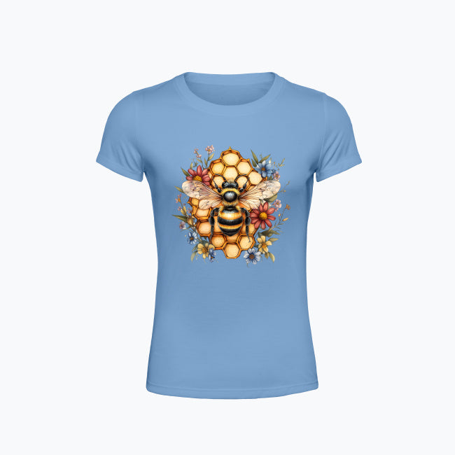 T-shirt damski - Pszczoła na plastrze miodu