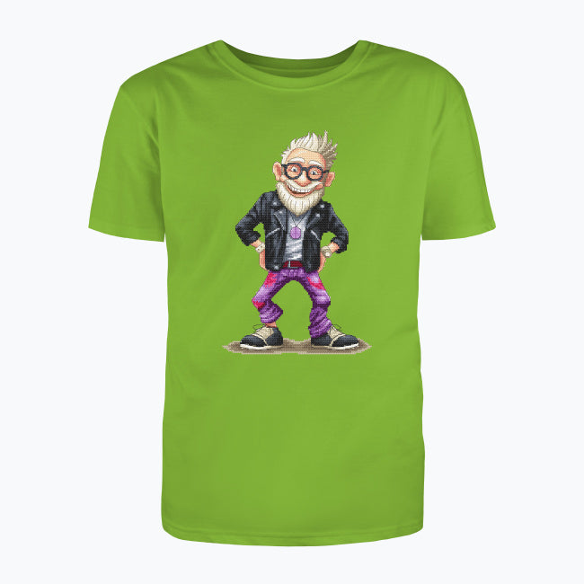 T-shirt męski z nadrukiem haftu - Wystrzałowy dziadek