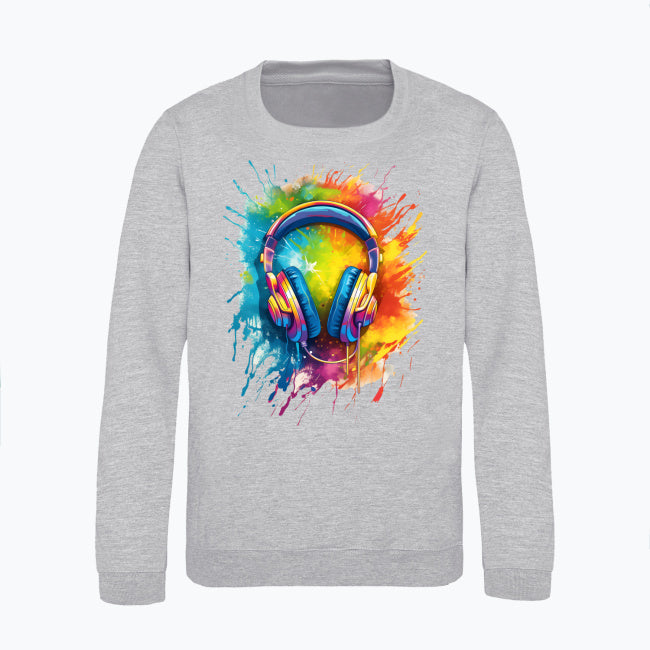Bluza dziecięca z nadrukiem - Kolorowe słuchawki