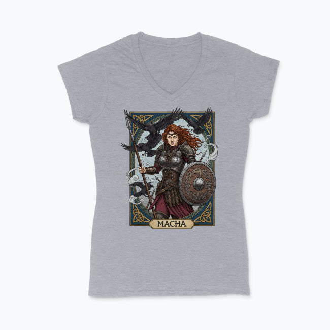 Koszulka damska V-neck - Macha - Mitologia celtycka
