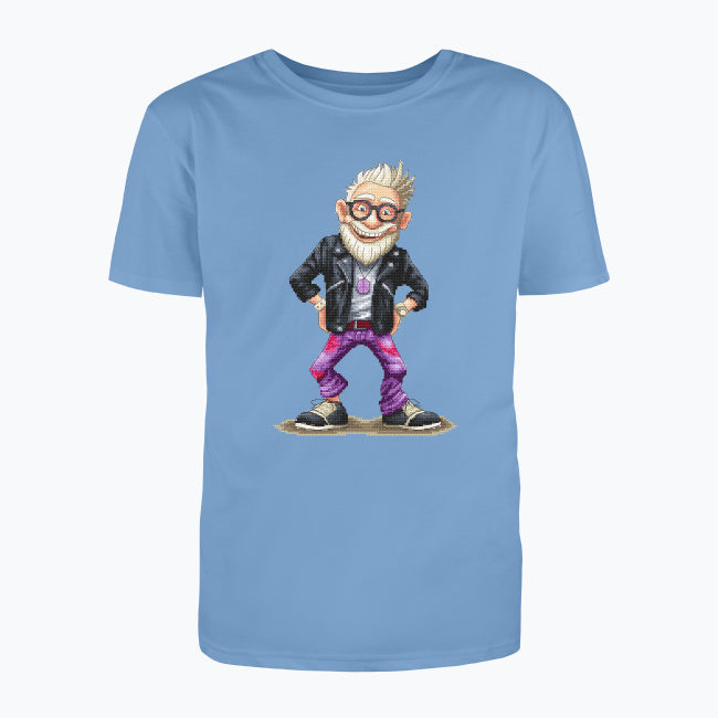 T-shirt męski z nadrukiem haftu - Wystrzałowy dziadek