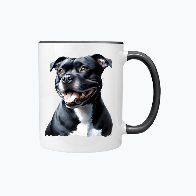 Kubek z kolorowym uchem z nadrukiem - Staffordshire Bull Terrier