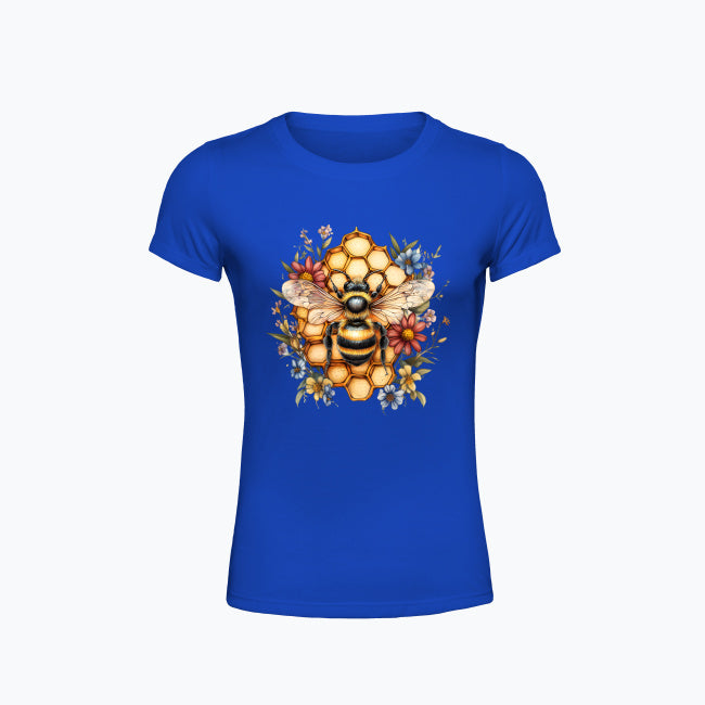 T-shirt damski - Pszczoła na plastrze miodu