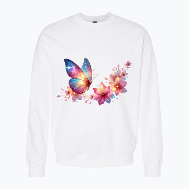 Bluza damska - Motyl z kwiatami