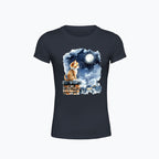 T-shirt damski z nadrukiem - Kotek na kominie