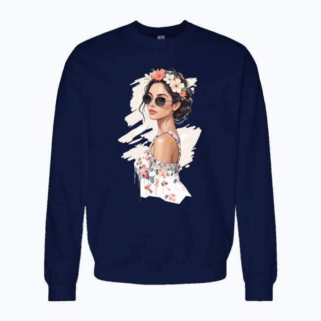 Bluza z nadrukiem - Kobieta z wiankiem