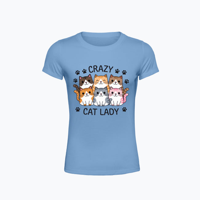 T-shirt damski z nadrukiem - Crazy cat lady