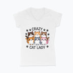 Koszulka damska V-neck - Crazy cat lady