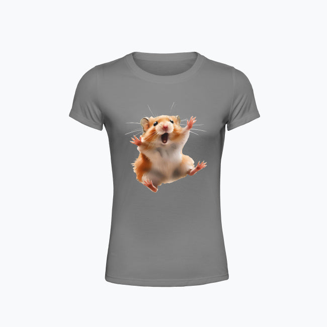 T-shirt damski - Szalony chomik