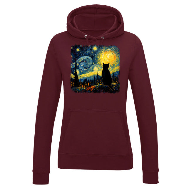 Damska bluza z kapturem - Kot van Gogha