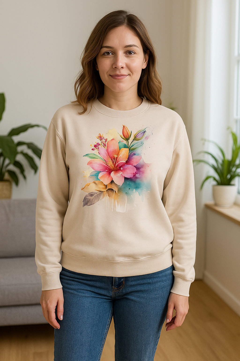 Bluza damska - Kolorowy kwiat