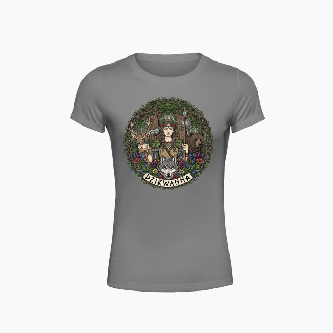 T-shirt damski z nadrukiem - Dziewanna - Mitologia słowiańska