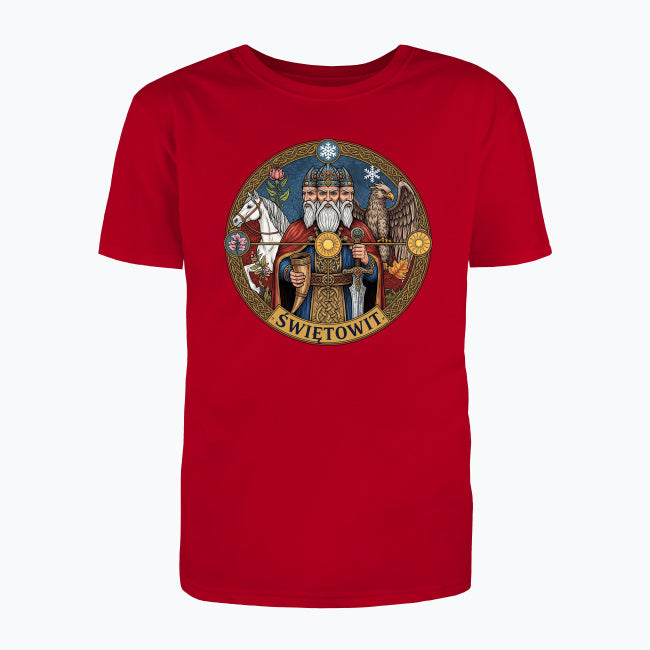 T-shirt męski z nadrukiem -  Świętowit - Mitologia słowiańska