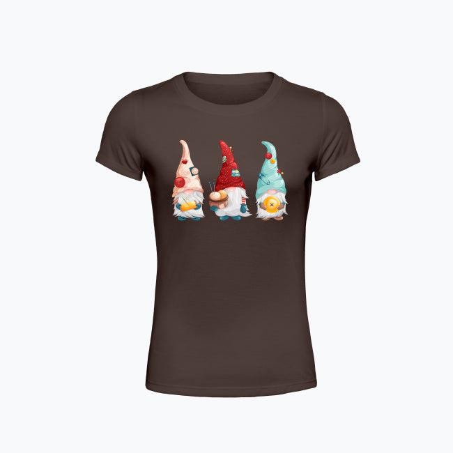 T-shirt damski z nadrukiem - Pracowite gnomy