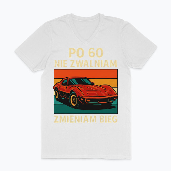 Męska koszulka V-neck - Nie zwalniam