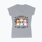 Koszulka damska V-neck - Crazy cat lady