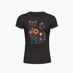 T-shirt damski z nadrukiem - Kwiatowy kot