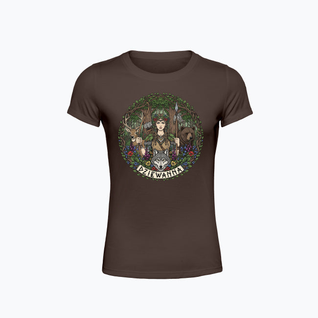 T-shirt damski z nadrukiem - Dziewanna - Mitologia słowiańska