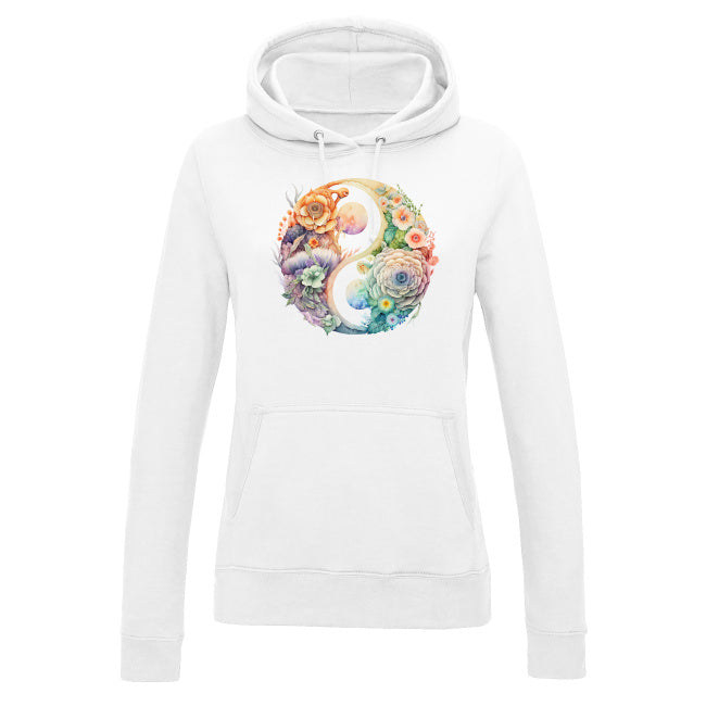 Damska bluza z kapturem - Kwiatowy Yin Yang