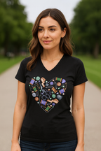 Koszulka damska V-neck - Serce Krawieckie