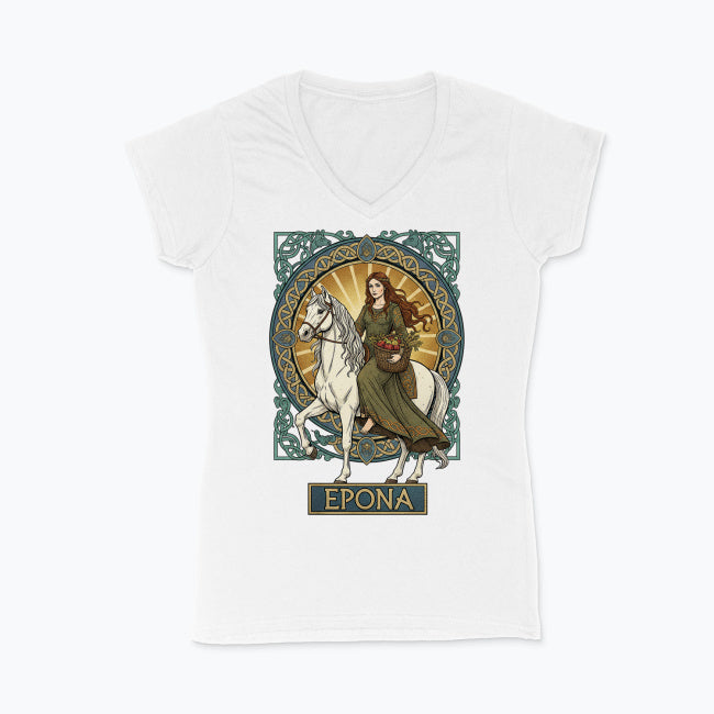 Koszulka damska V-neck - Epona - Mitologia celtycka