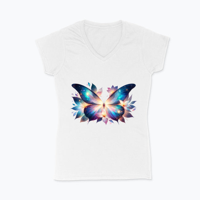 Koszulka damska V-neck - Bajkowy motyl