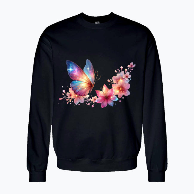 Bluza damska - Motyl z kwiatami