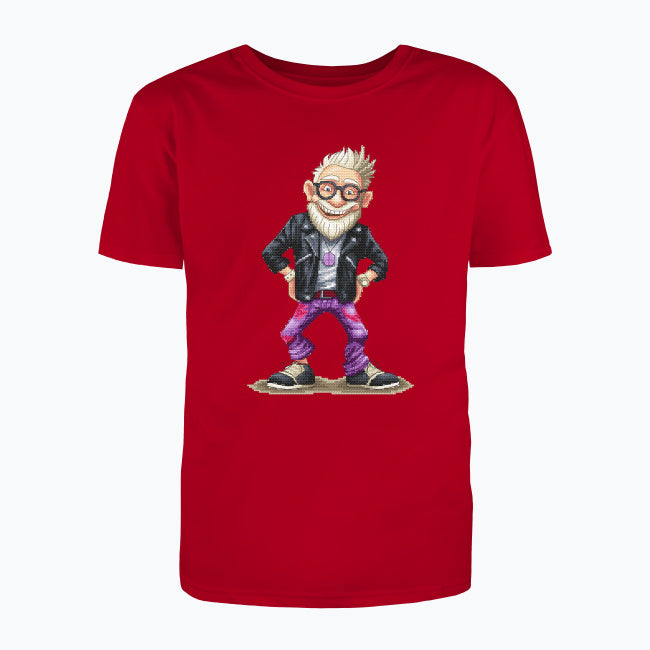 T-shirt męski z nadrukiem haftu - Wystrzałowy dziadek