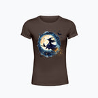 T-shirt damski z nadrukiem - Czarownica i księżyc