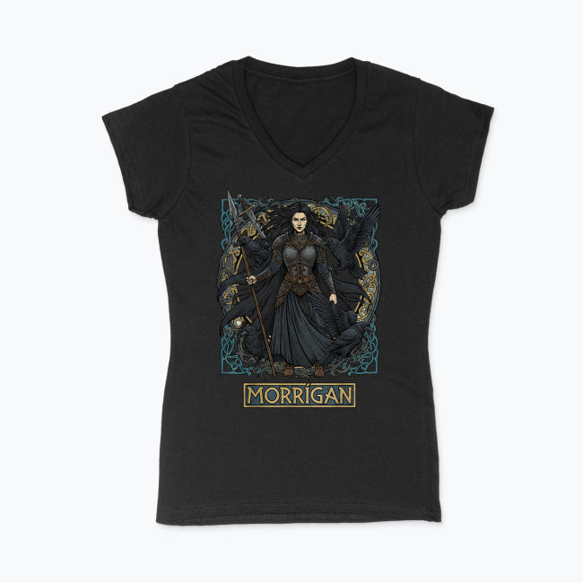 Koszulka damska V-neck - Morrigan - Mitologia celtycka
