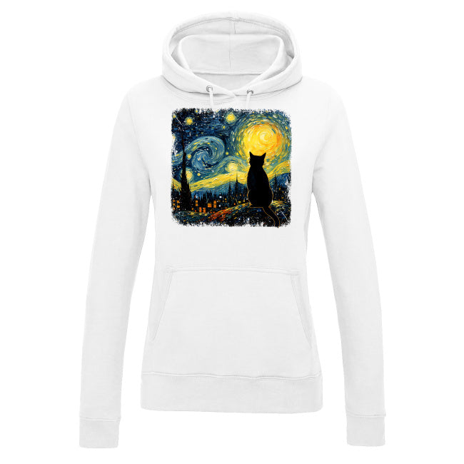 Damska bluza z kapturem - Kot van Gogha