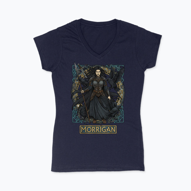 Koszulka damska V-neck - Morrigan - Mitologia celtycka