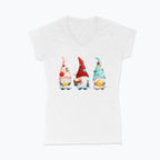 T-shirt damski V-neck - Pracowite gnomy