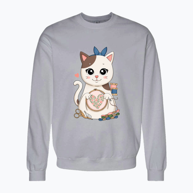 Bluza damska- Haftujący kotek