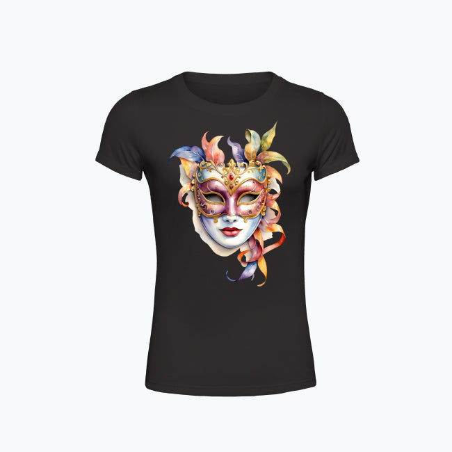 T-shirt damski - Maska karnawałowa
