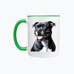 Kubek z kolorowym uchem z nadrukiem - Staffordshire Bull Terrier