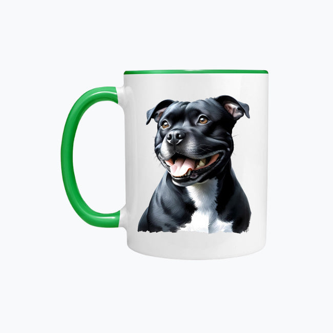 Kubek z kolorowym uchem z nadrukiem - Staffordshire Bull Terrier