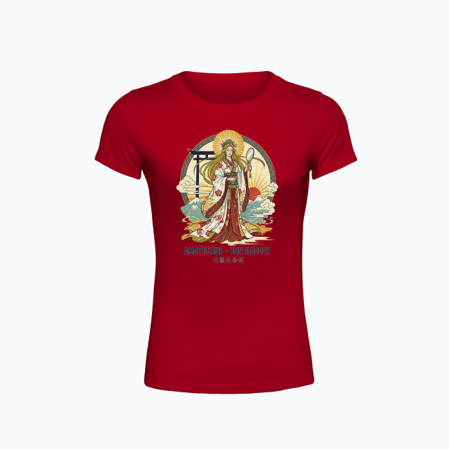 T-shirt damski z nadrukiem - Amateraus - Mitologia japońska