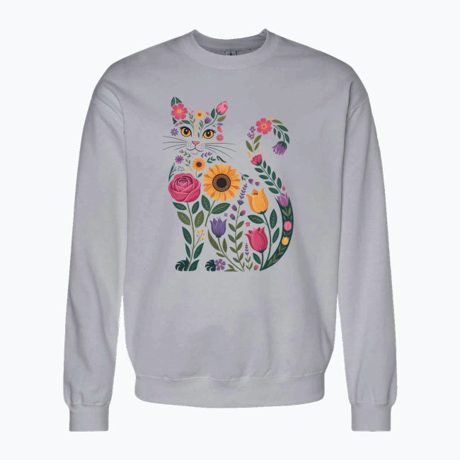 Bluza damska z nadrukiem - Kwiatowy kot