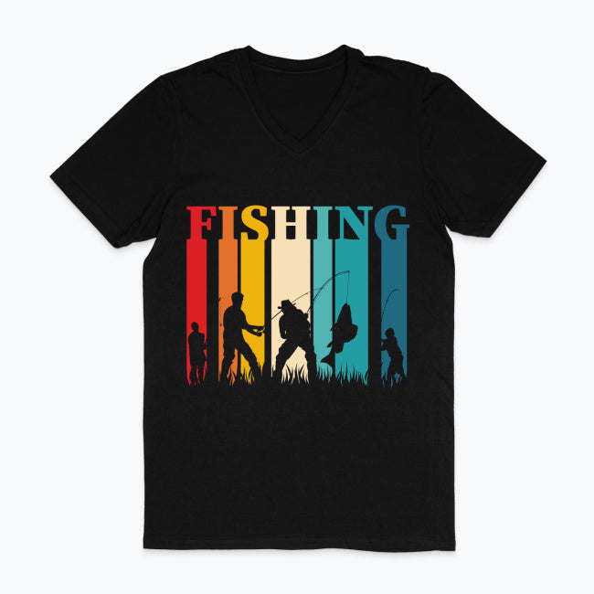 Męska koszulka V-neck - Fishing