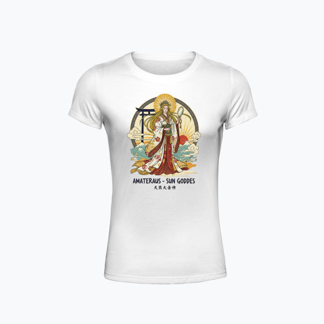 T-shirt damski z nadrukiem - Amateraus - Mitologia japońska