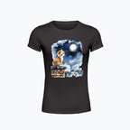 T-shirt damski z nadrukiem - Kotek na kominie